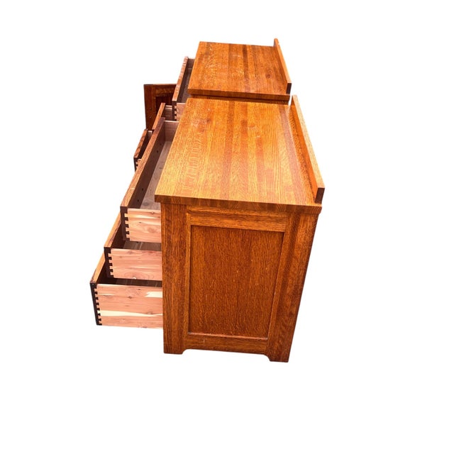 Restoration Hardware Late 20th Century Mission Oak Nightstands End Tables Michaels Furniture for Restoration Hardware, 2 Pieces For Sale - Image 4 of 17