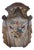 Large Heraldic Mantle in Carved and Painted Wood, 1890s For Sale