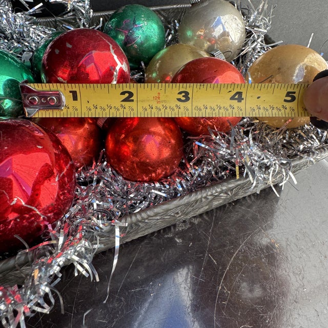 Metal Vintage Shiny Brite Multi Color Mercury Glass Ornaments- 13 Pieces For Sale - Image 7 of 8