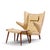 Mid-Century Modern Hans Wegner for Ap Stolen Ap19 Mid Century Papa Bear Chair and Ottoman For Sale - Image 3 of 9