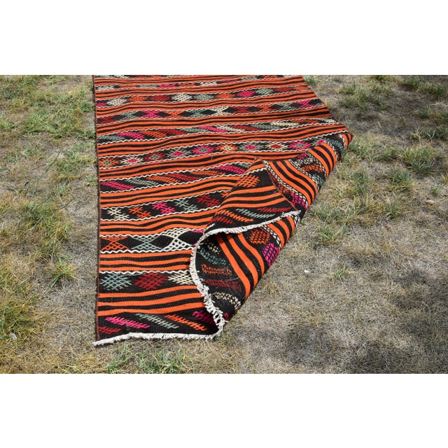 1970s Traditional Striped Large Kilim For Sale In Sacramento - Image 6 of 12