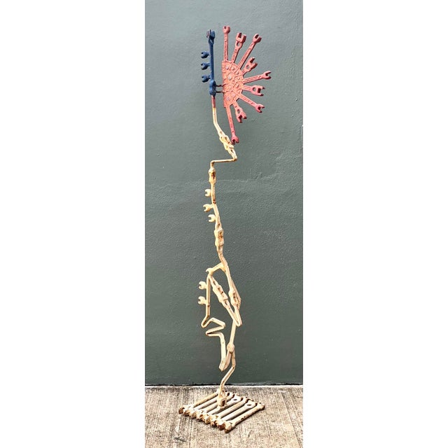 Vintage Industrial Welded Wrench Sculpture For Sale - Image 10 of 13