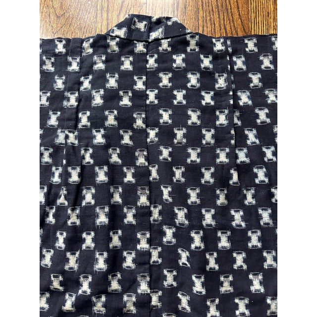 Rare Japanese Woven Ikat Child Kimono Nemaki For Sale - Image 4 of 16
