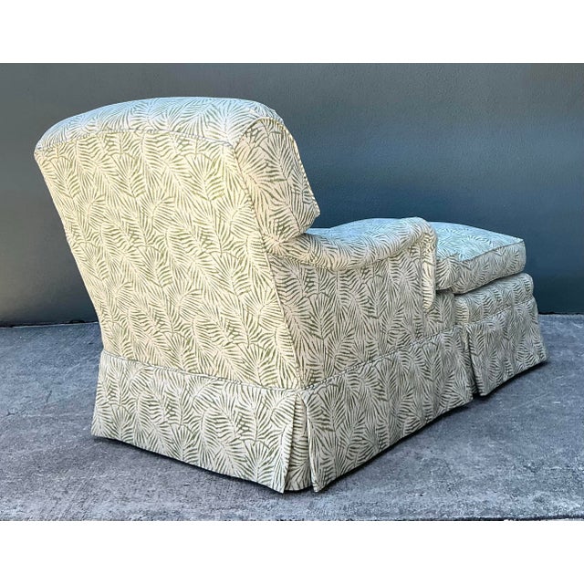 Eggshell Vintage Fern Print Lounge Chair and Ottoman For Sale - Image 8 of 12