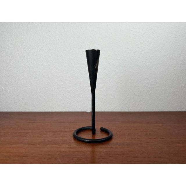 Mid-Century Modern Brutalist Wrought Iron Candleholder, 1960s For Sale - Image 10 of 10