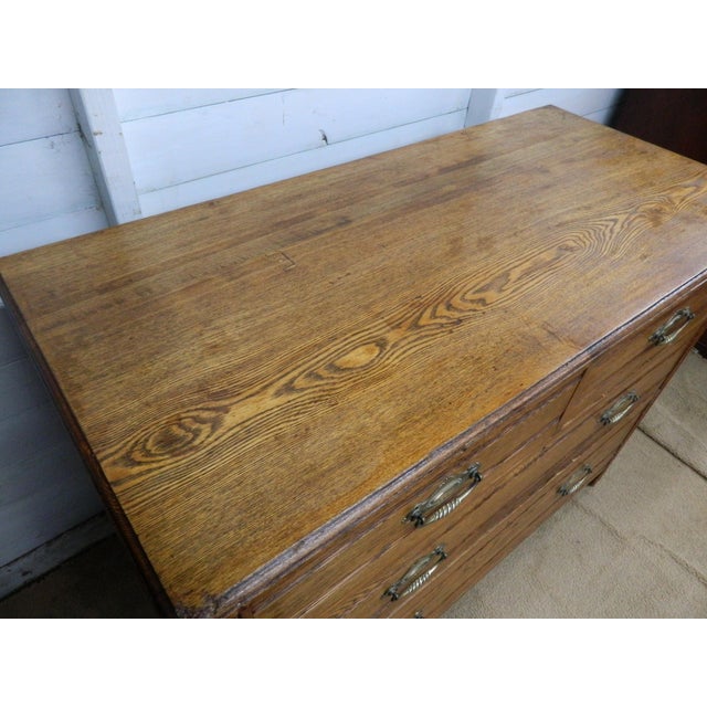 Edwardian Oak Chest of Drawers, 1890s For Sale - Image 5 of 18