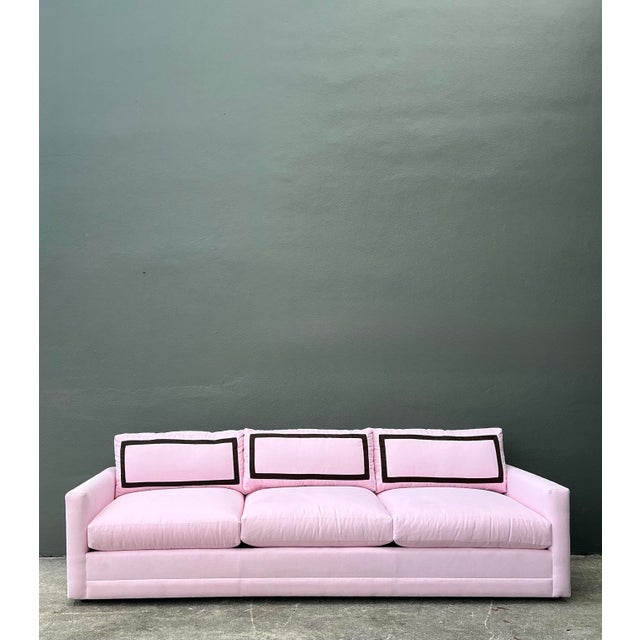 Early 21st Century Vintage Cr Laine Three Seat Sofa in Romo “Linara Rosewater” With Samuel and Sons Trim For Sale - Image 5 of 12