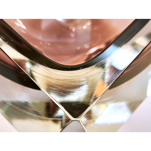 Vintage Murano Sommerso Diamond Bowl attributed to Alessandro Mandruzzato, Italy, 1970s For Sale - Image 18 of 18