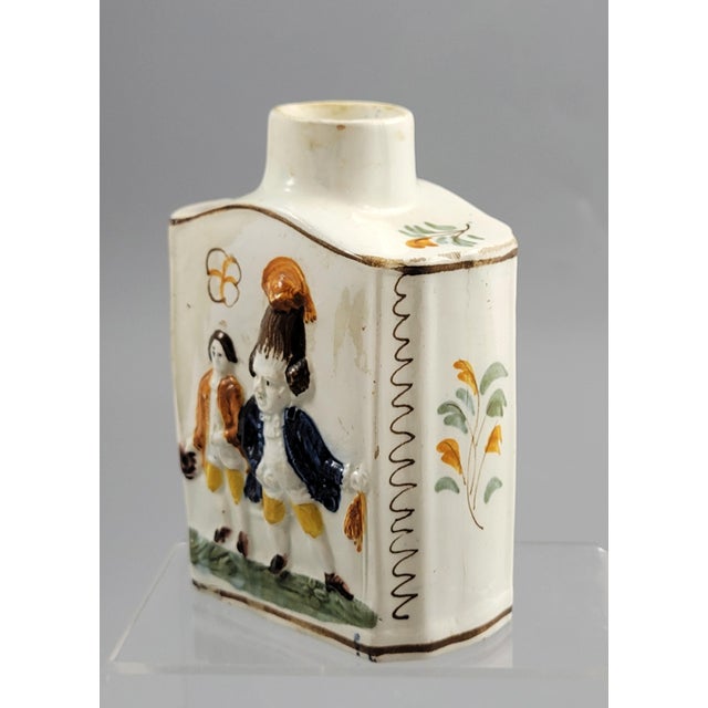 Antique English Prattware Pearlware Tea Caddy, 1700s For Sale - Image 6 of 12