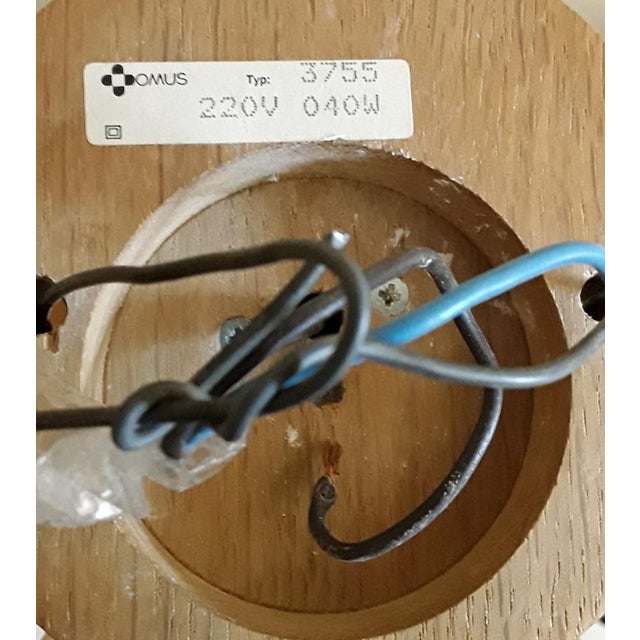 Vintage German Ceiling Lamp with Curved Oak Frame from Domus, 1970s For Sale - Image 4 of 7