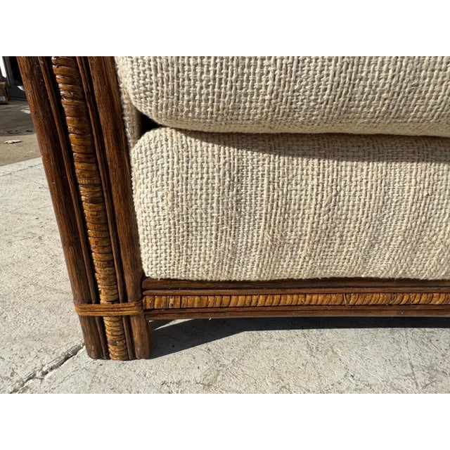 Late 20th Century Late 20th Century Boho Chic 3 Seat Bamboo and Rattan Sofa For Sale - Image 5 of 10
