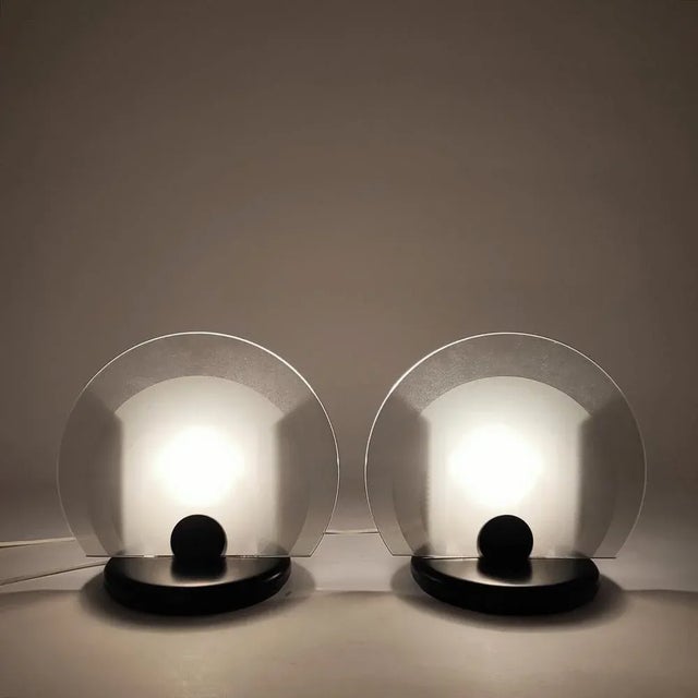 1980s Vintage Italian Table Lamps in the style of Bruno Gecchelin for Skipper and Pollux, 1980s, Set of 2 For Sale - Image 5 of 8