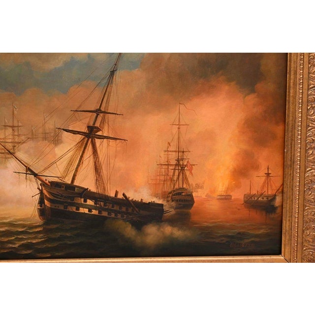 Elliotte, Nautical Scene, Oil Painting, 1950, Framed For Sale - Image 6 of 10