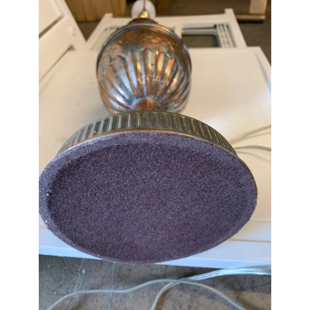 Mid-Century Modern Vintage 1960s Tinned Copper Lamp For Sale - Image 3 of 5