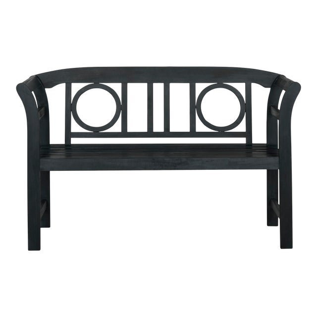 Reid 2 Seat Bench in Dark Slate Grey For Sale