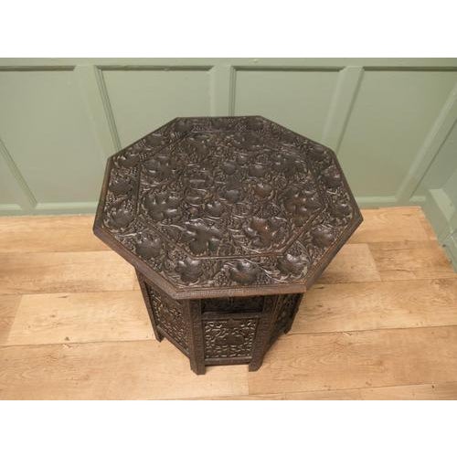 Mediterranean Collapsable Carved Occasional Table, 1950 For Sale - Image 6 of 7