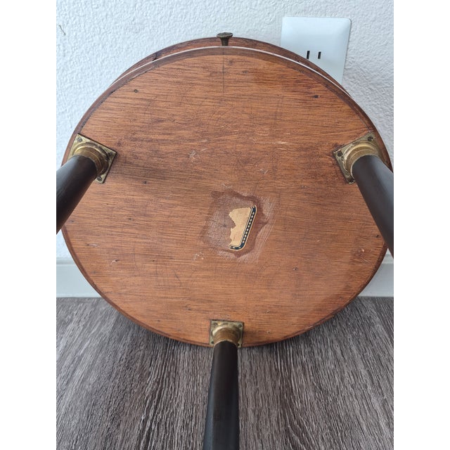Petite French Empire Style Walnut Side Table With Ebonized Columns For Sale - Image 13 of 13