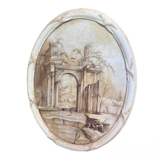 Italian Artist, Grisaille Compositions, Oil on Oval Canvases, 1800s, Set of 3 For Sale - Image 4 of 13