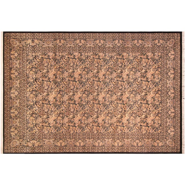 Black Boho Chic Pak-Persian Black/Gold Wool Rug - 9'10'' X 14'3'' For Sale - Image 8 of 8