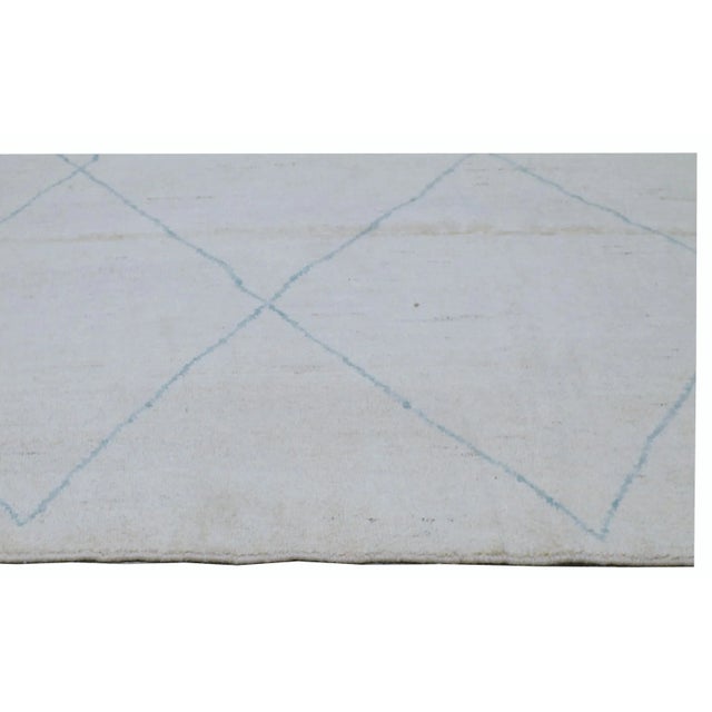 Shabby Chic Moroccan Hand Knotted Beni Ourain Rug With Soft Texture,5'7"x8' For Sale - Image 3 of 5