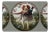 Woodland Hunting Dog Vegan Leather Rectangle Pebble Placemat, Set of 4 For Sale