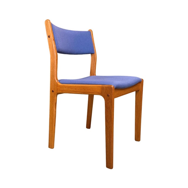 Vintage mid-century Danish modern teak dining chairs manufactured by Findahls Møbelfabrik A/S, Denmark. Each chair...
