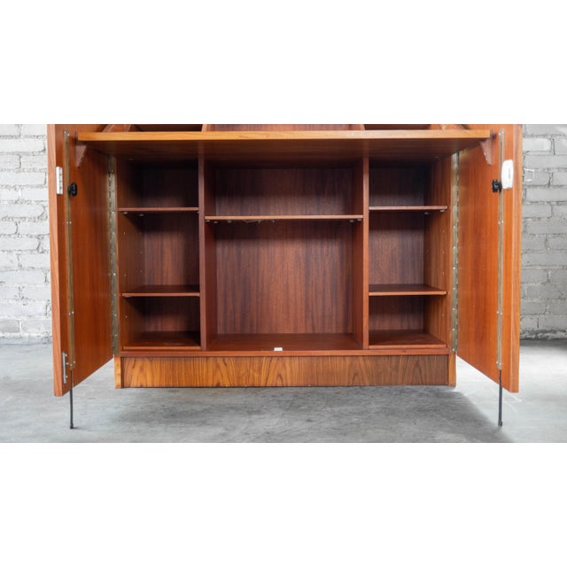1970s Mid-Century Danish Modern Rosewood Hideaway Desk & Cabinet For Sale - Image 4 of 15