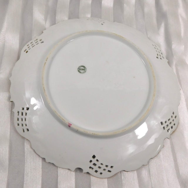 1940s Leonard Vienna Austria Plate With Reticulated Edge Detail For Sale - Image 4 of 5