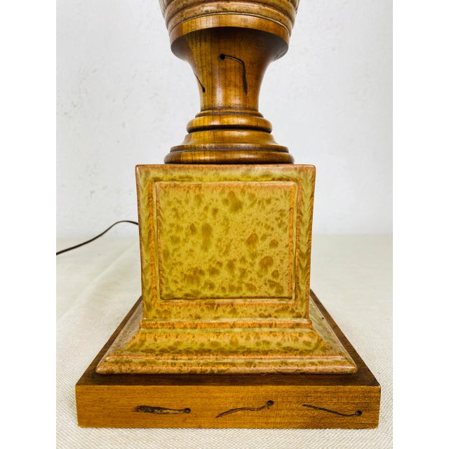 Handsome Mid Century Classical Revival Decorator Pottery Table Lamp For Sale In Philadelphia - Image 6 of 10