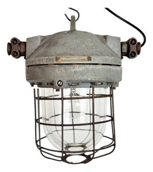 Industrial Grey Explosion Proof Lamp from Elektrosvit, 1960s