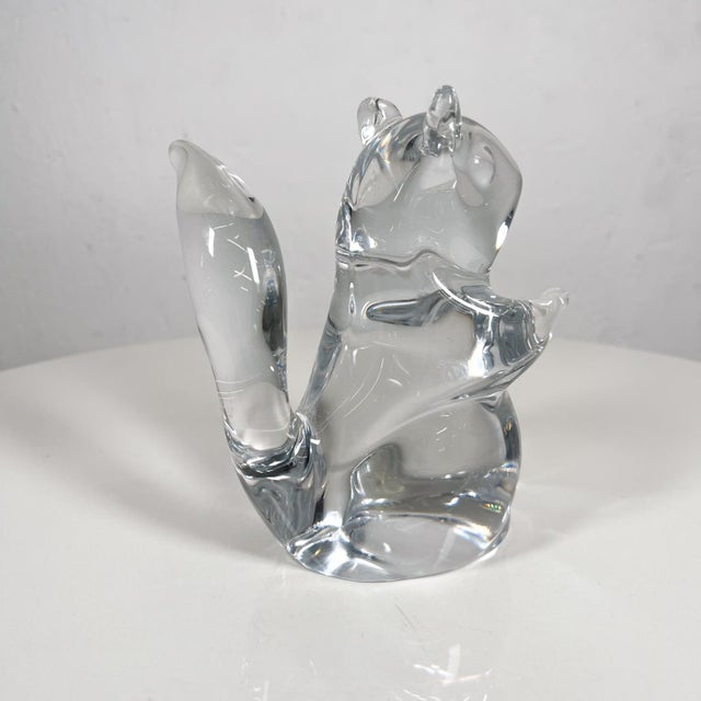 Mid-Century Modern Late 20th Century Daum France Art Crystal Sculpture Squirrel Figurine For Sale - Image 3 of 13