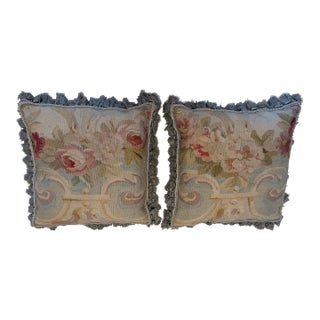 Pair of Aubusson Pillows For Sale
