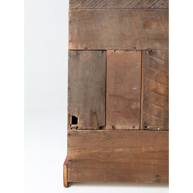 Antique Red Step Back Cupboard Cabinet For Sale - Image 13 of 18