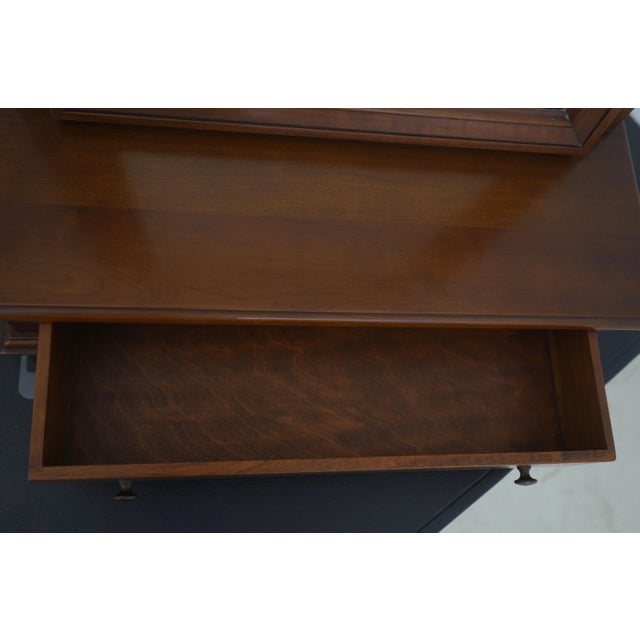 Glass 1960s Stickley Cherry Valley 1 Drawer Shaving Mirror For Sale - Image 7 of 15