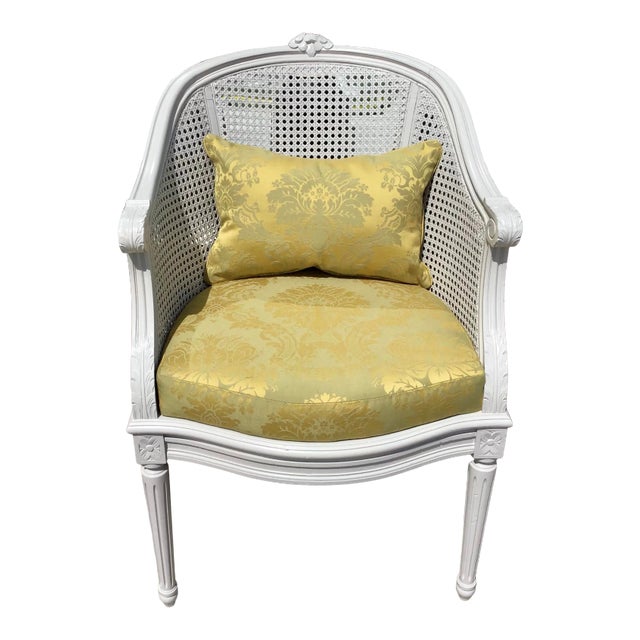 Classic French Louis XVI Barrel Chair For Sale