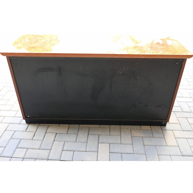 Italian Credenza in High Gloss Burl and Brass, Italy - 1970's For Sale - Image 4 of 12