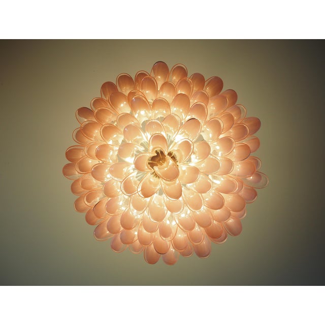 Murano Pink Petal Chandeliers, 1990s, Set of 2 For Sale - Image 12 of 13