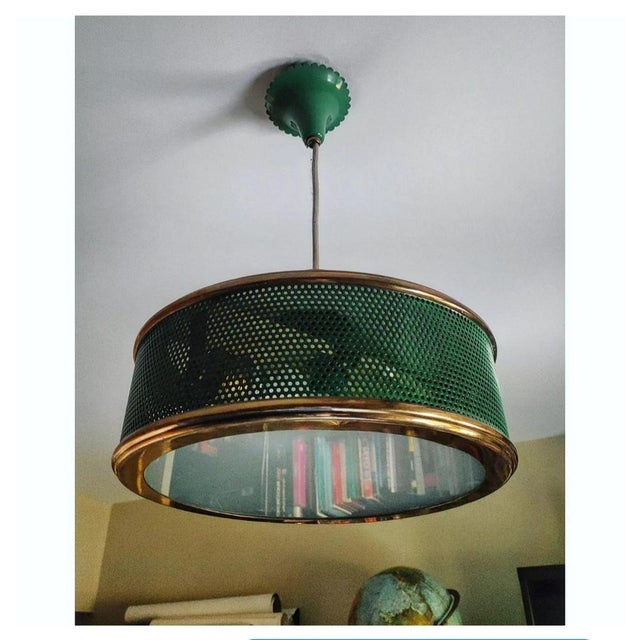 Jacques Biny Ceiling Lamp attributed to Jacques Biny, 1940s For Sale - Image 4 of 4