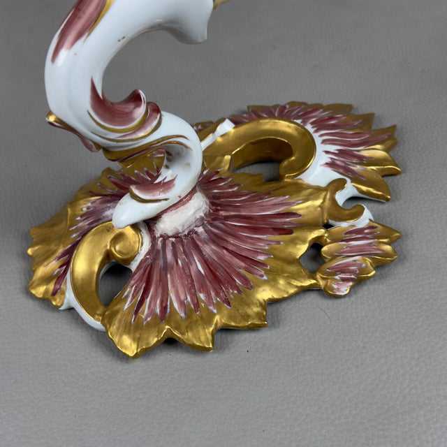 20th Century Wall Lamps in Limoges Porcelain and Gold, France, Set of 2 For Sale - Image 9 of 12