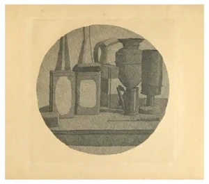 Giorgio Morandi, Still Life with Eleven Objetcs in a Sphere, Etching, 1942