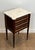 Maison Jansen 1940s Pair of mahogany and brass side tables or bedside tables with Carrara marble For Sale - Image 4 of 12