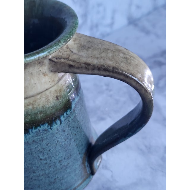 Ceramic 1990s American Stoneware Studio Pottery Signed Coffee Mug For Sale - Image 7 of 9