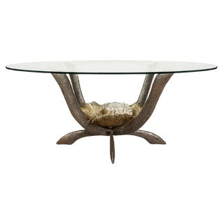 Vintage French Dining Table by Jacques Duval Brasseur, 1970 For Sale