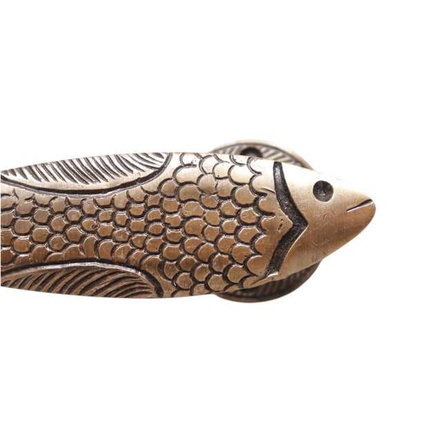 2020s Antiqued Brass Fish Handles, a Pair For Sale - Image 5 of 6