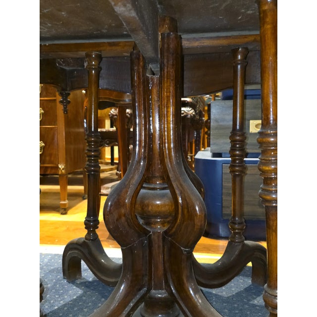 English 1940s Edwardian-Style Rosewood Table - With Four-Legged Base For Sale In Boston - Image 6 of 6