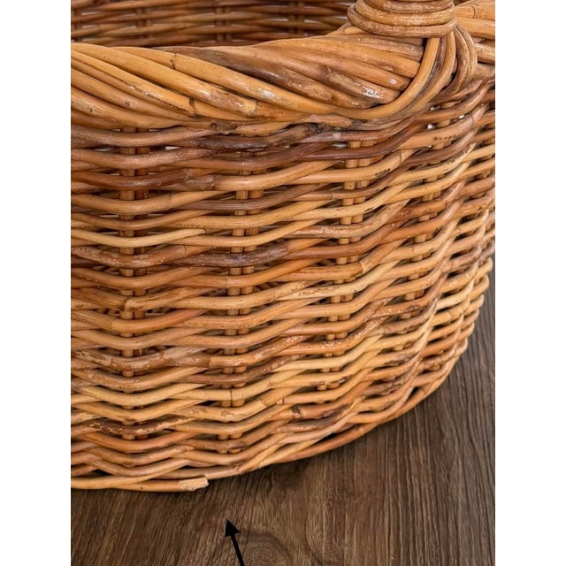 Vintage French Wicker Market Basket For Sale - Image 12 of 13