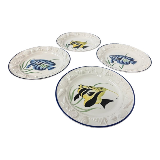 Este Ceramiche Porcellane for Gump's Fish Plates, Set of Four For Sale