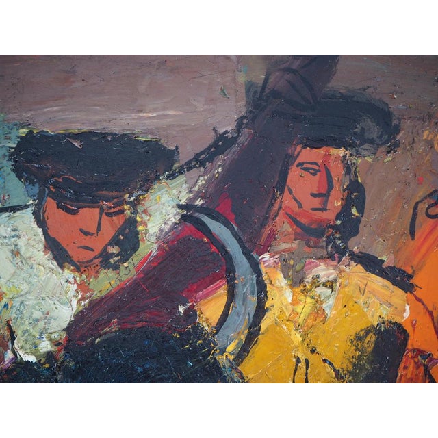 Pierre Ambrogiani, The Arrival of the Bull, Signed Oil on Canvas For Sale - Image 12 of 18