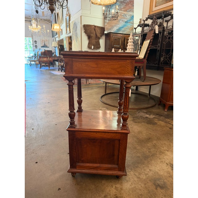 19th Century French Renaissance Carved Walnut Rolling Etagere Dumbwaiter For Sale In Atlanta - Image 6 of 9