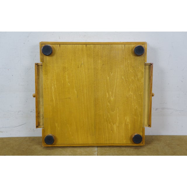 Vintage Oak Chess Checkers Tabletop Game Board Set W/ Storage Drawers 14" For Sale - Image 11 of 18